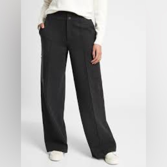 Athleta Pants - ATHLETA VENICE HEATHERED CARGO Wide-Leg Pants Size 14 Sophisticated Chic Trendy